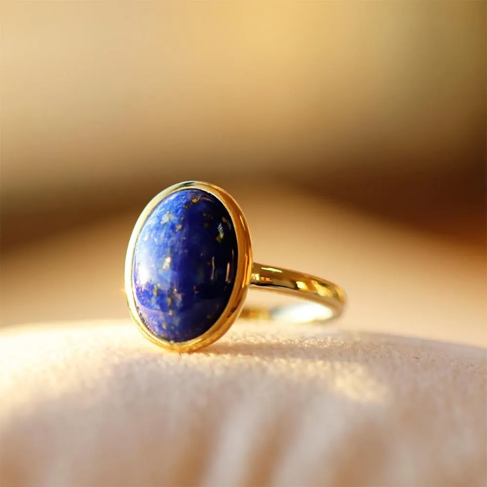9 karat Gelbes Gold Lapislazuli Ringe