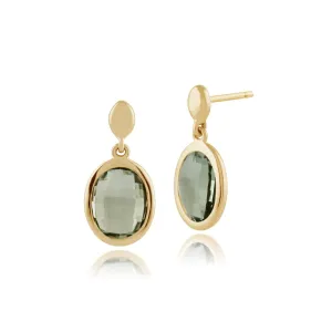 9 karat Gelbes Gold Quarz Fallen/ Lang Ohrringe