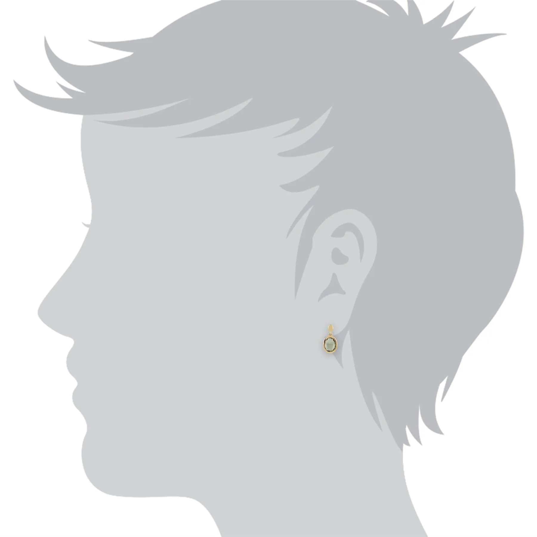 9 karat Gelbes Gold Quarz Fallen/ Lang Ohrringe