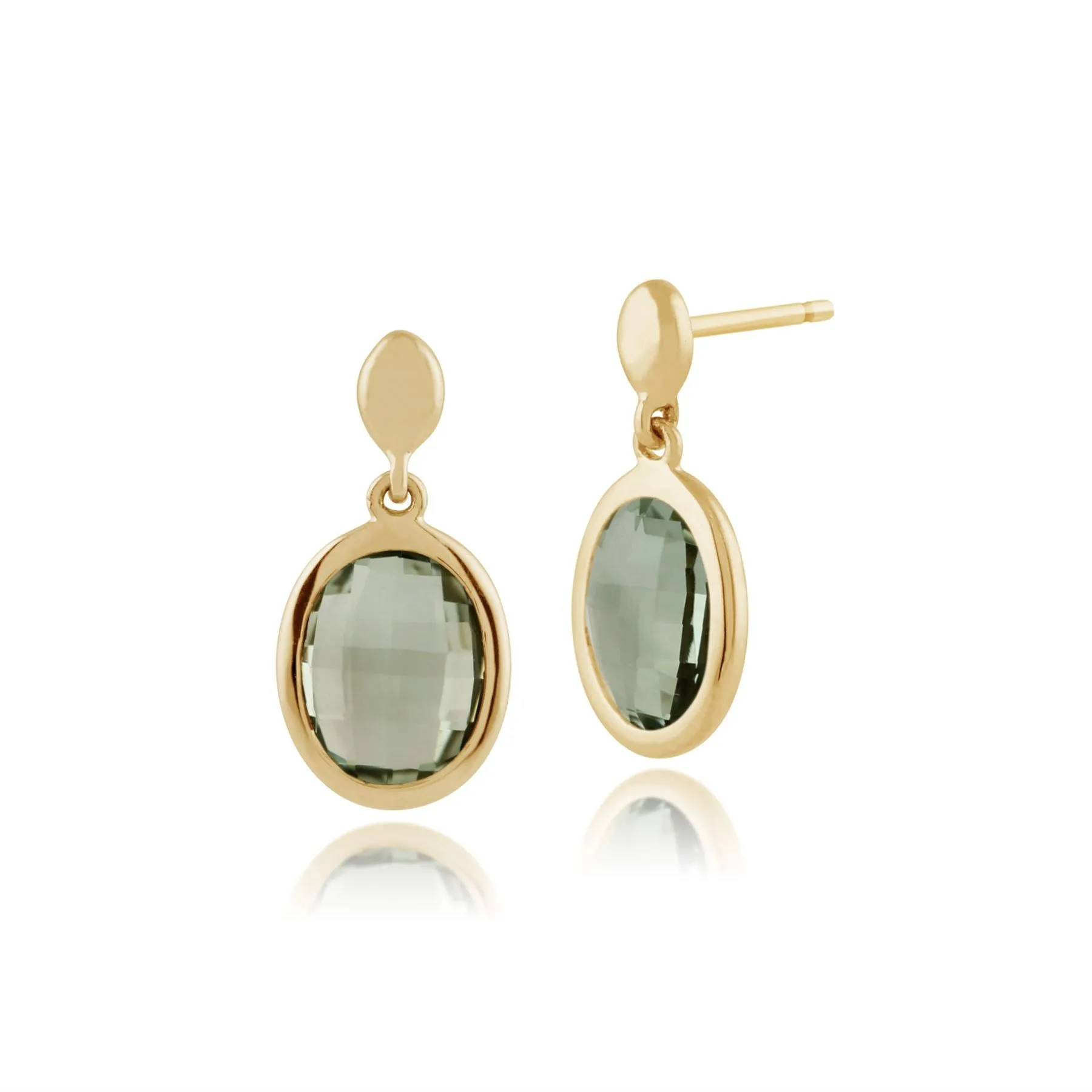 9 karat Gelbes Gold Quarz Fallen/ Lang Ohrringe
