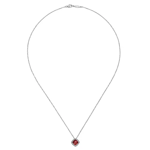 925 Sterling Silver Bujukan Garnet Pendant Necklace