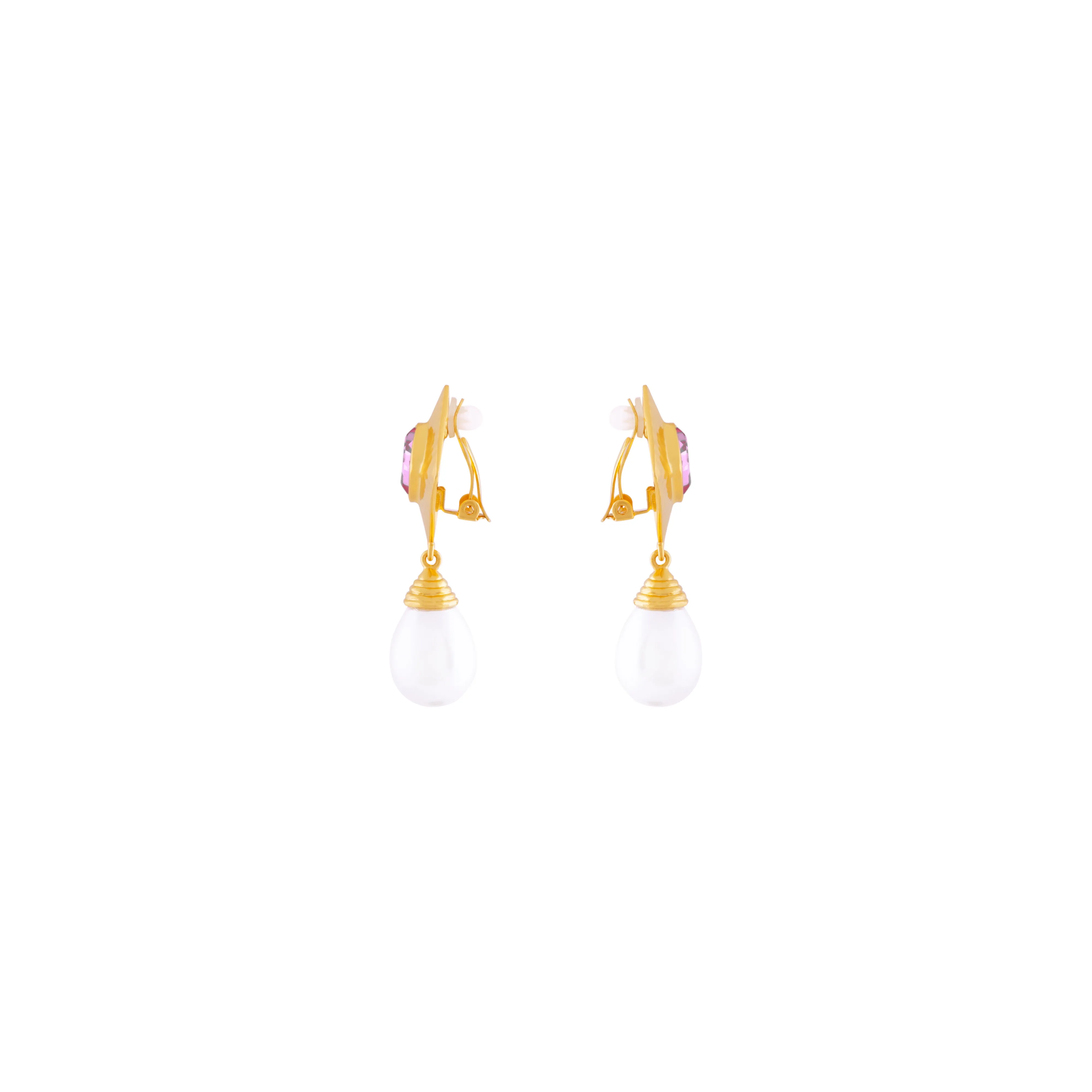Abby Earrings Pink Quartz Crystal