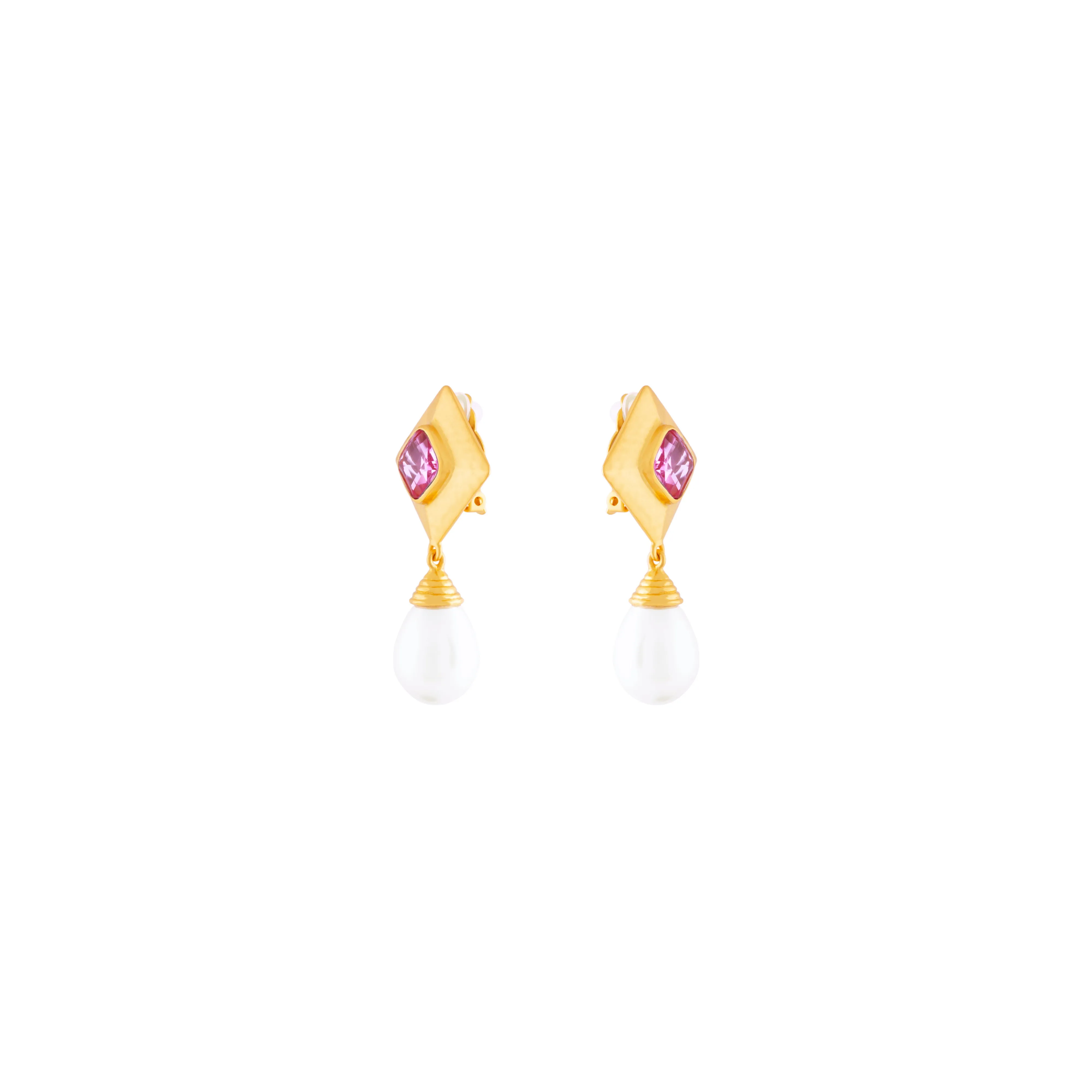 Abby Earrings Pink Quartz Crystal