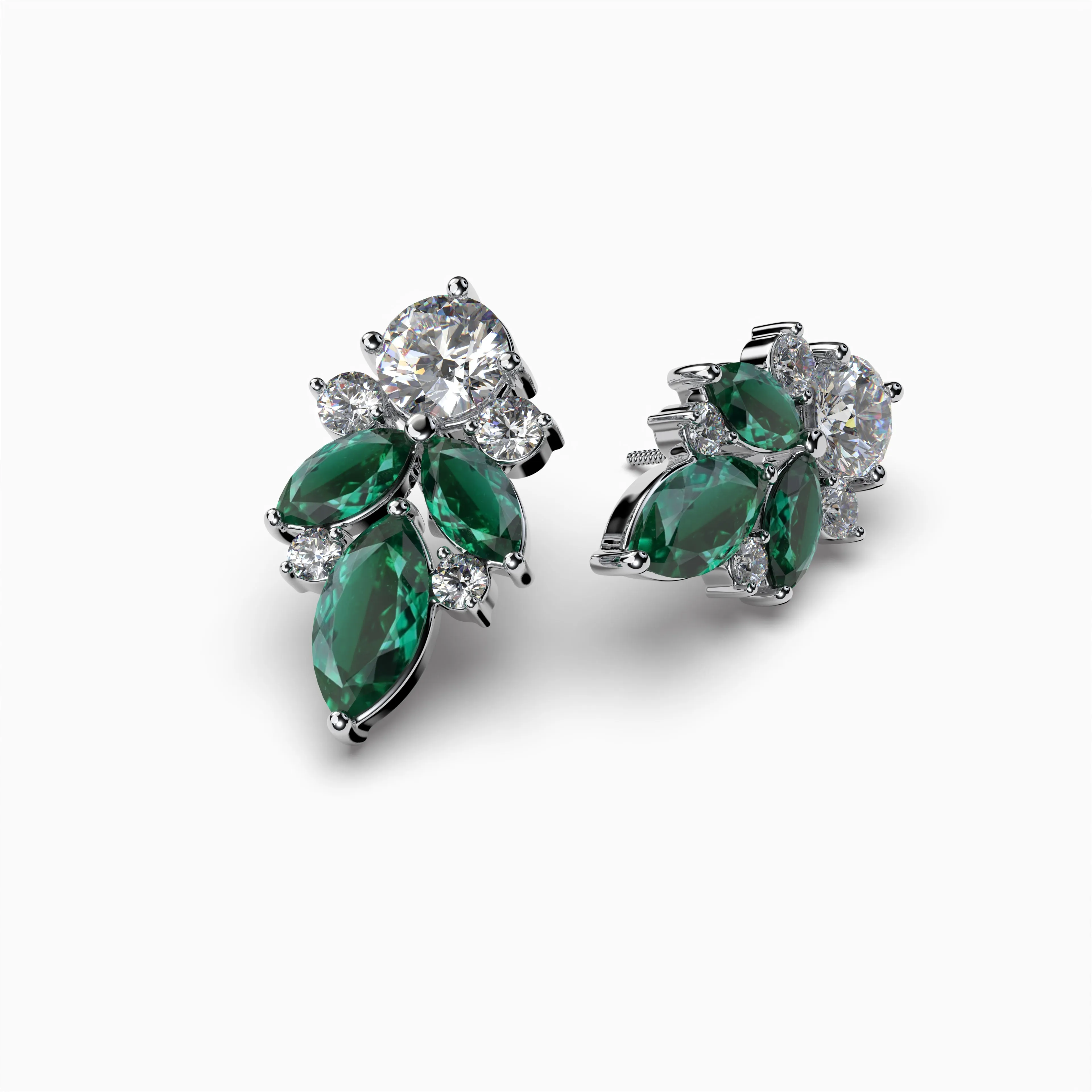 Adeline Real Zambian Emerald Earring Natural and Elegant Design