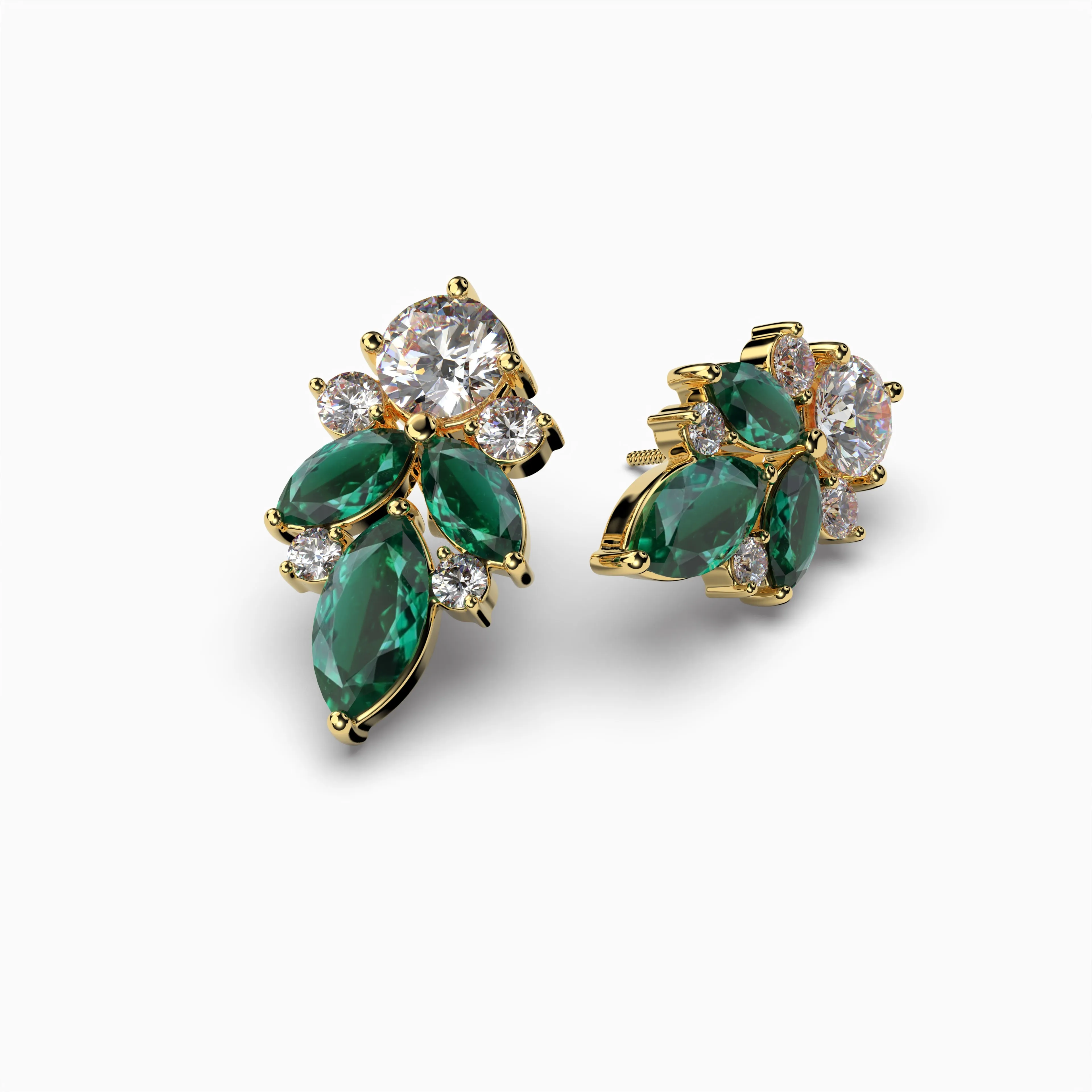 Adeline Real Zambian Emerald Earring Natural and Elegant Design
