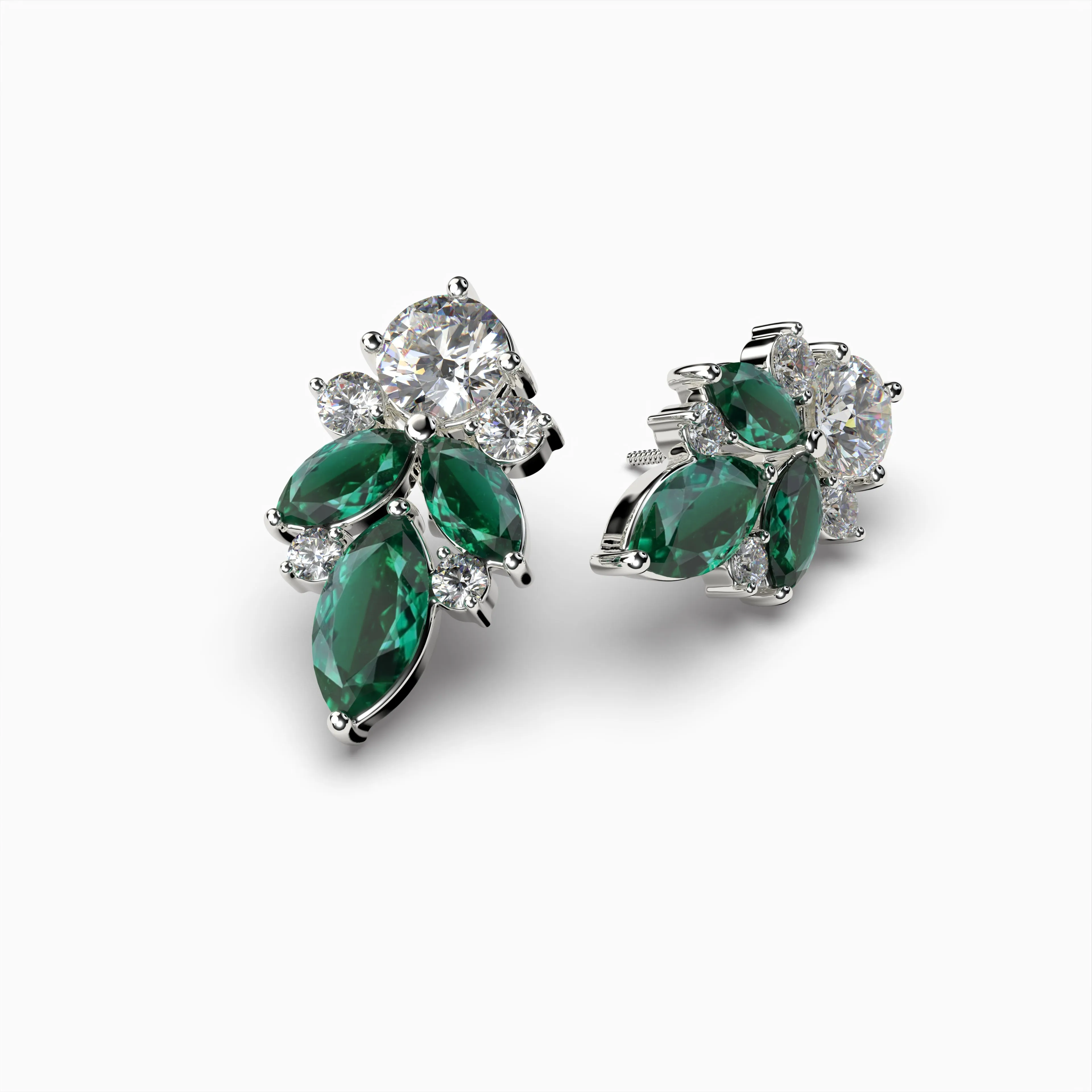 Adeline Real Zambian Emerald Earring Natural and Elegant Design