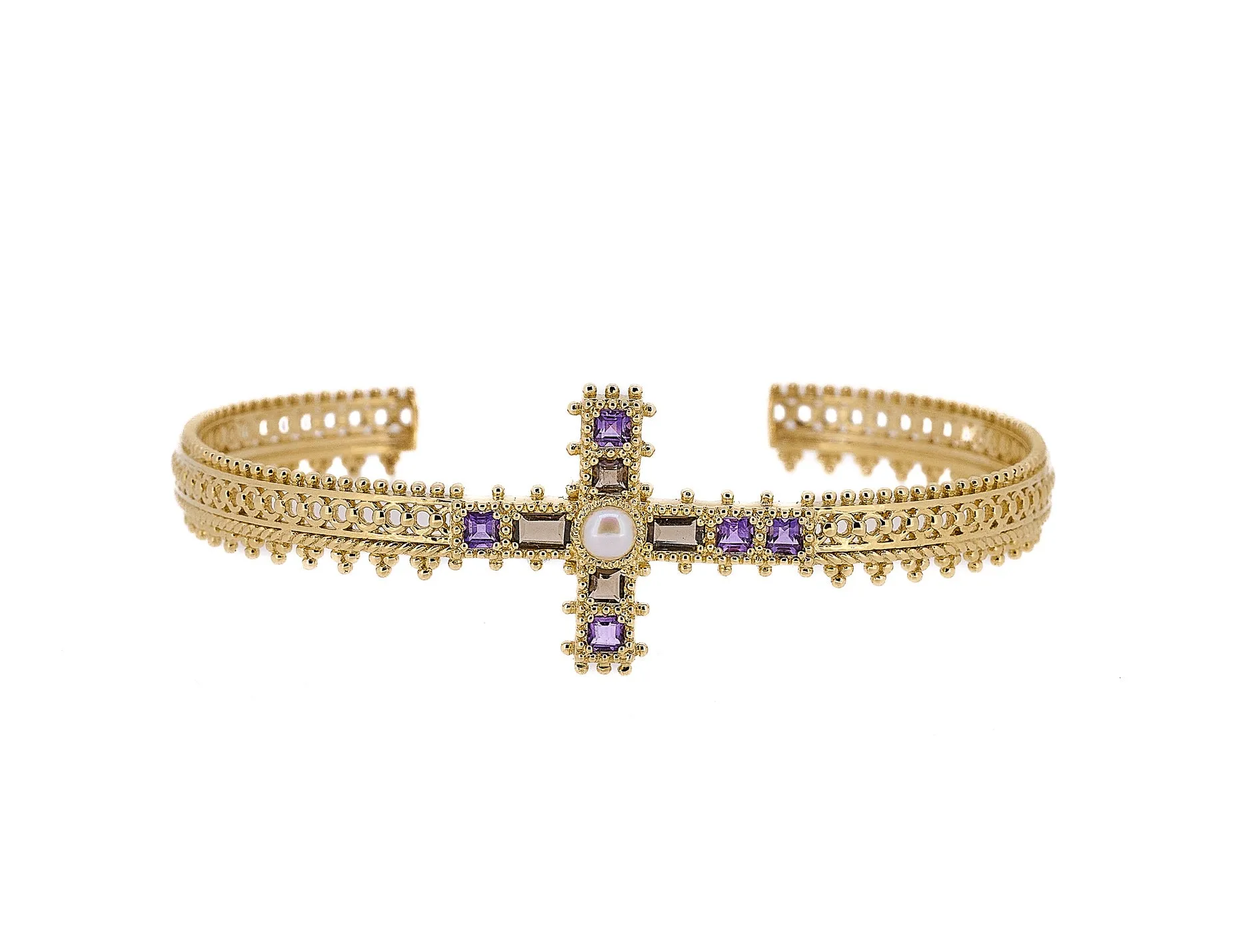 Amethyst Cross Bracelet
