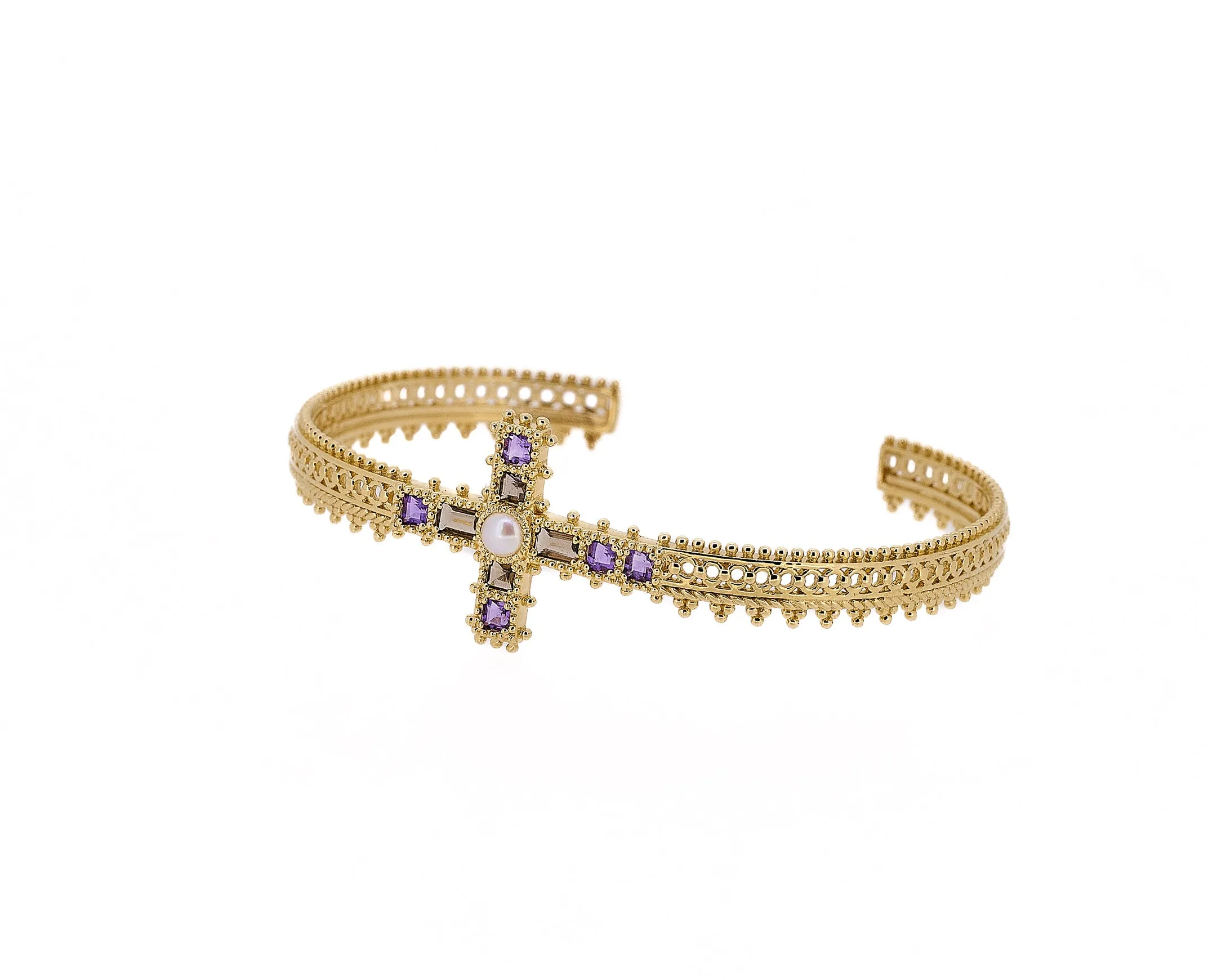 Amethyst Cross Bracelet