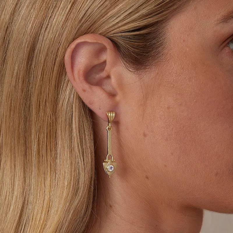 ANCHOR OF MY HEART MOONSTONE EARRINGS