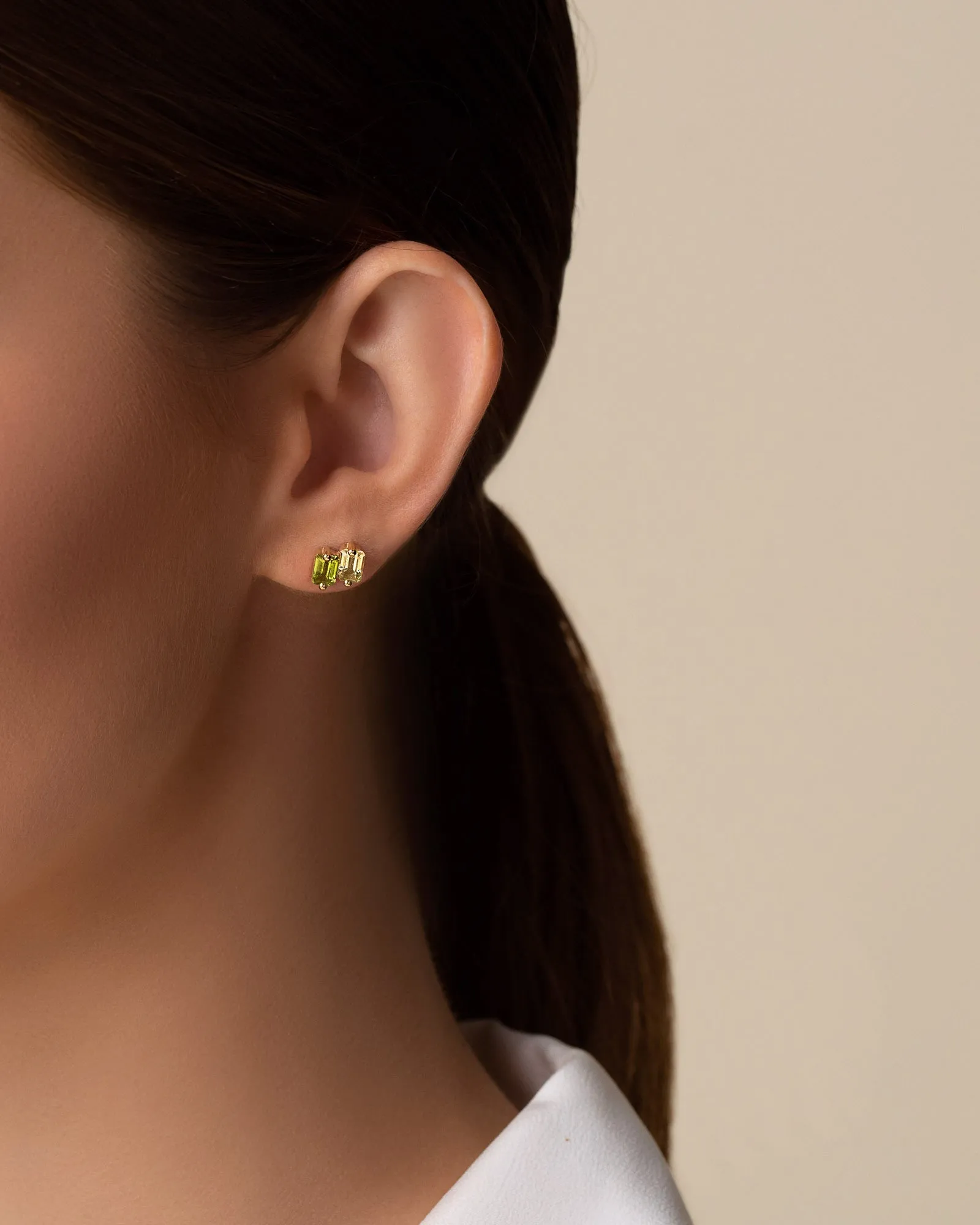 Ann Light Green Ombre Studs