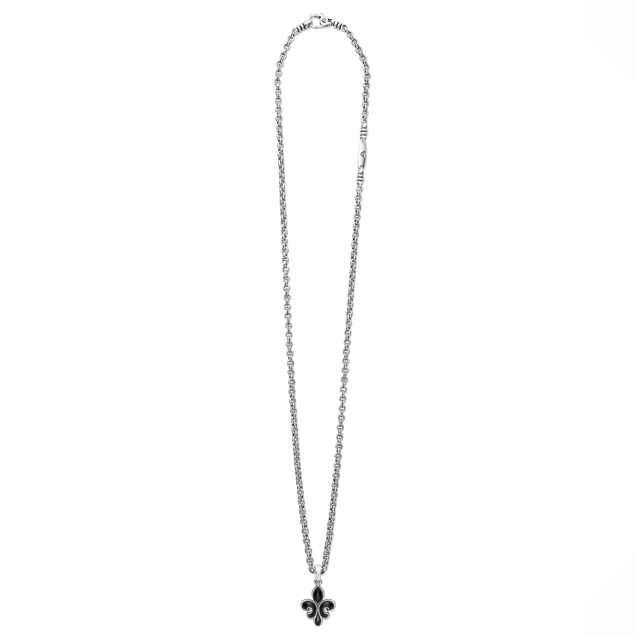 Anthem Black Agate Fleur De Lis Amulet Necklace