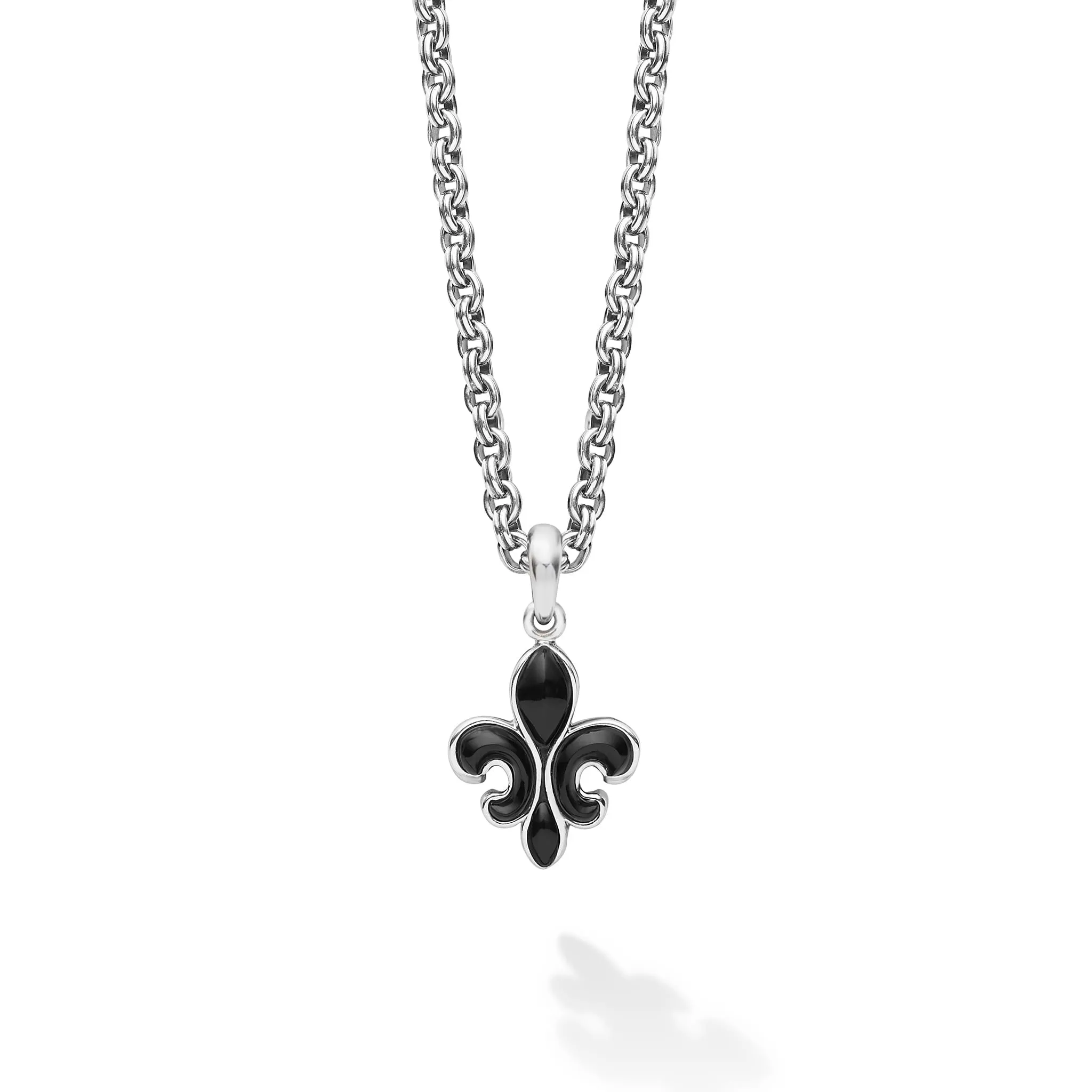 Anthem Black Agate Fleur De Lis Amulet Necklace