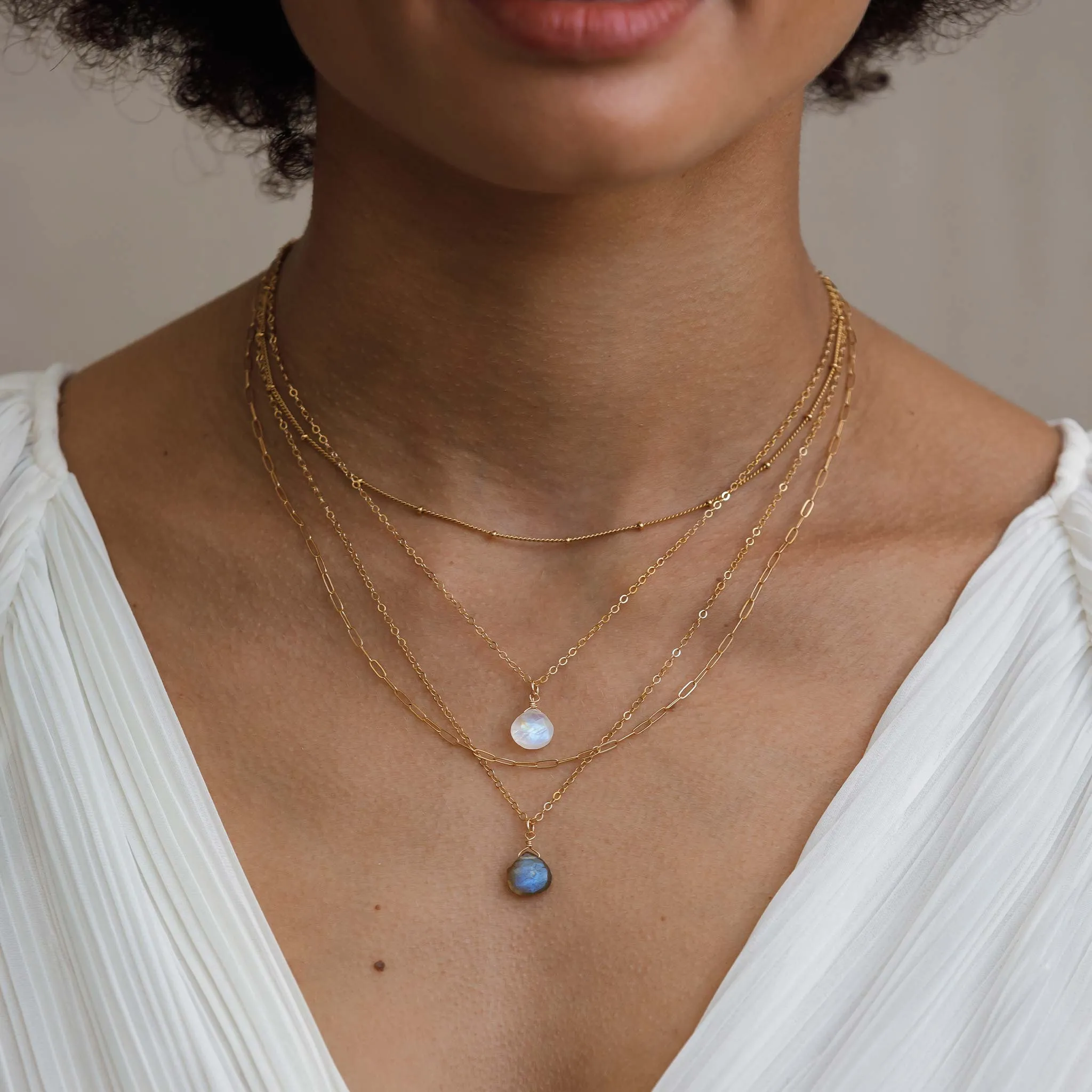 April Quartz Birthstone Pendant Necklace