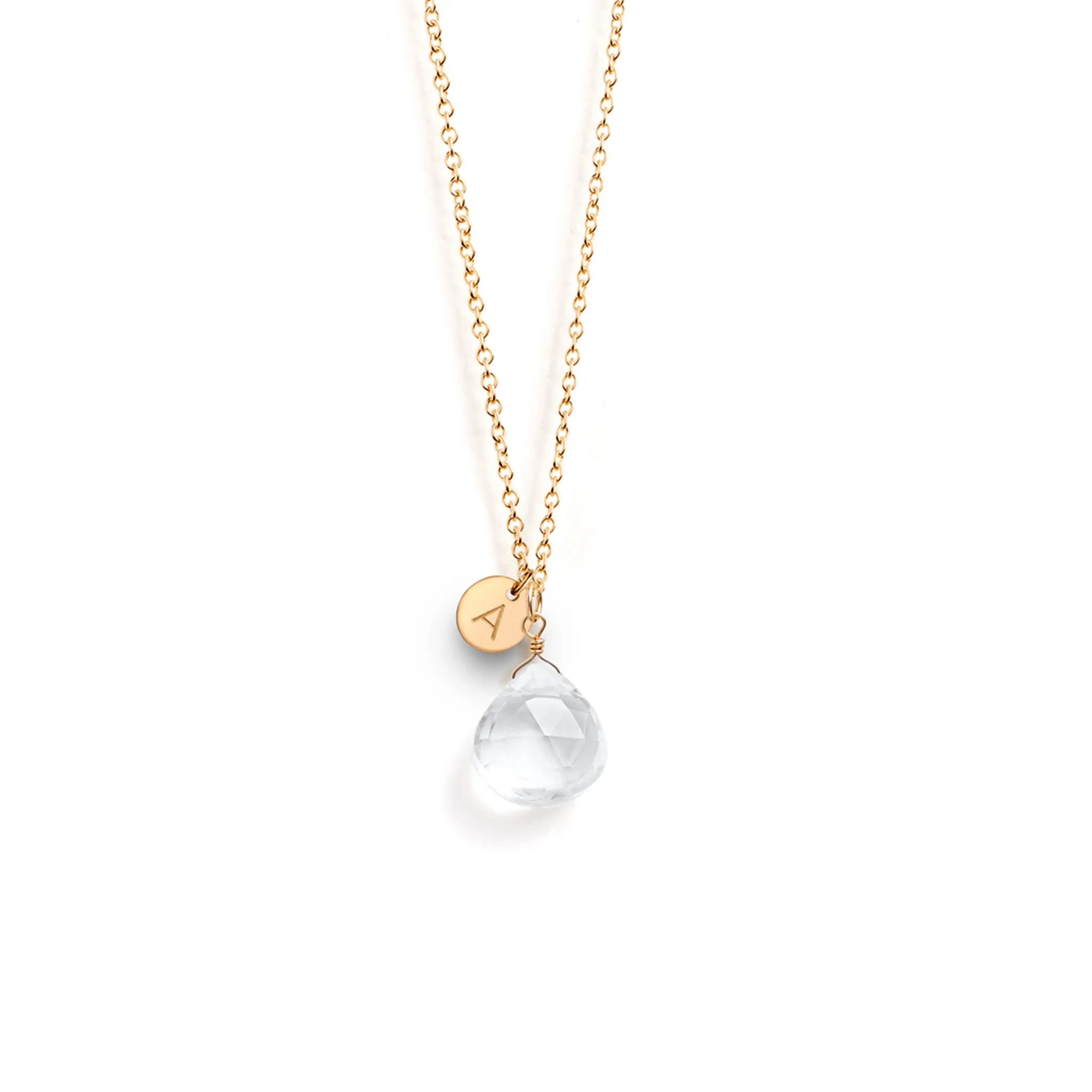 April Quartz Birthstone Pendant Necklace