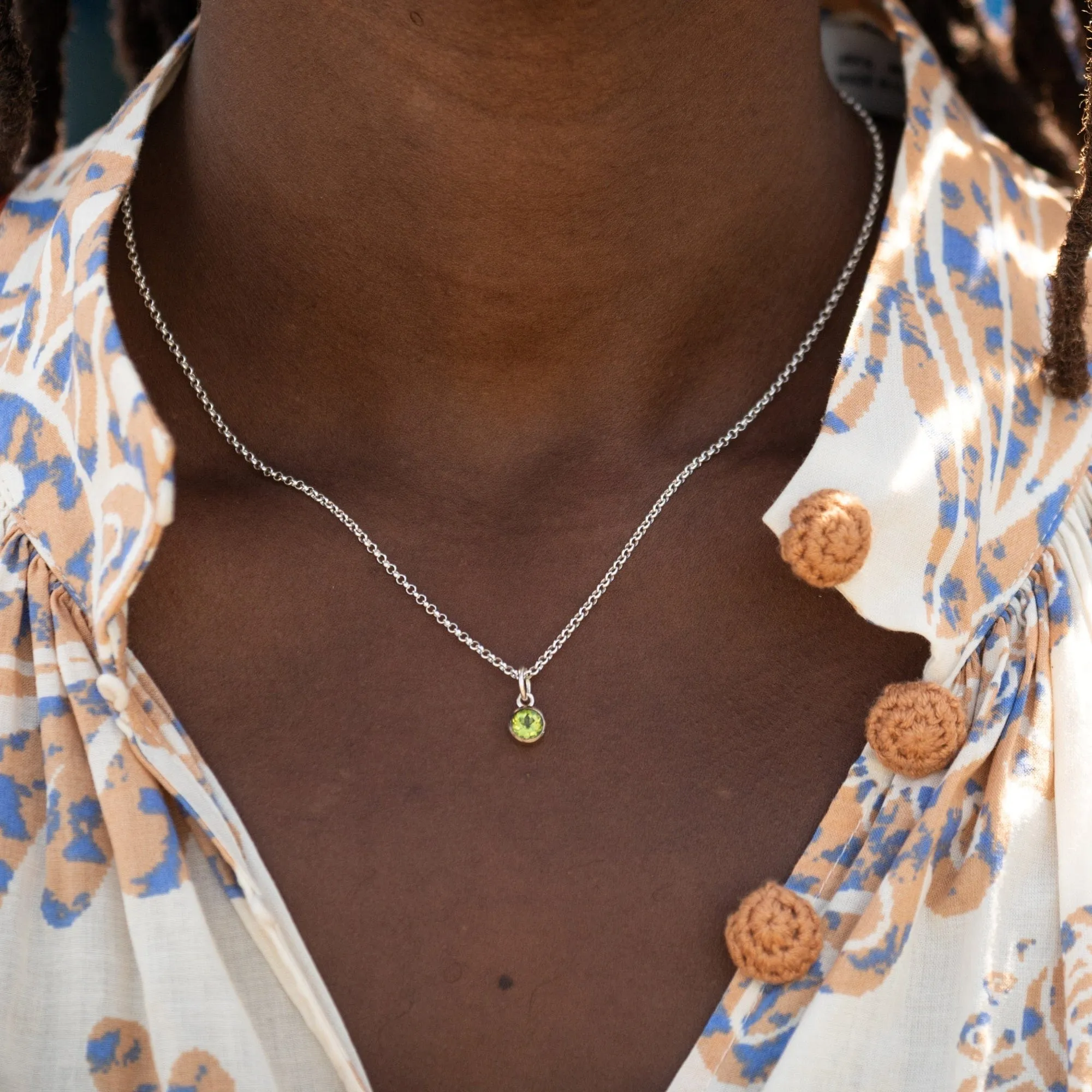 August Birthstone Necklace (Peridot)