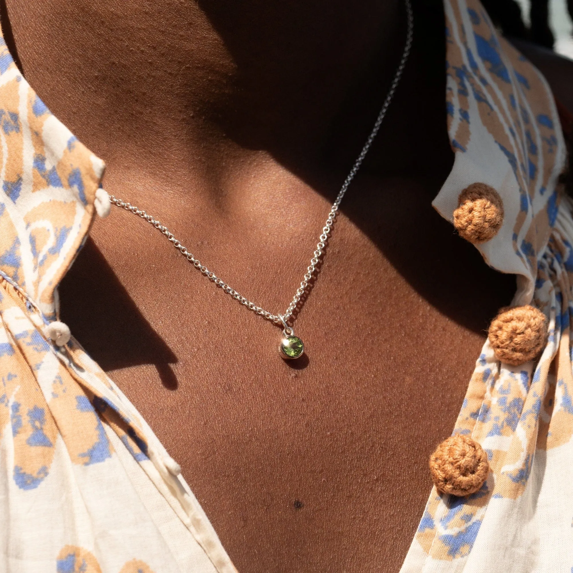 August Birthstone Necklace (Peridot)