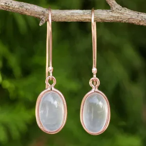 Autumn Rose Rose Quartz Dangle Earrings with 18k Rose Gold Plate