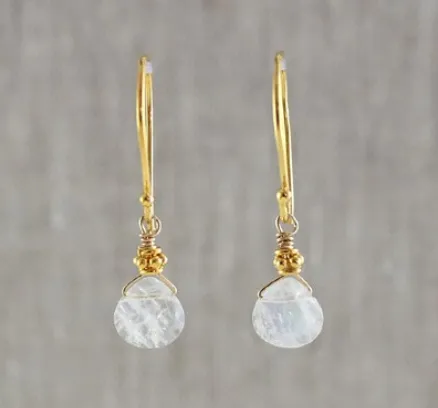 AVF Gold Moonstone Petite Earrings (SI6714)