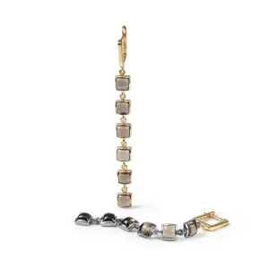 Aylo Smoky Quartz Earrings (Black Rhodium and 18K Gold)