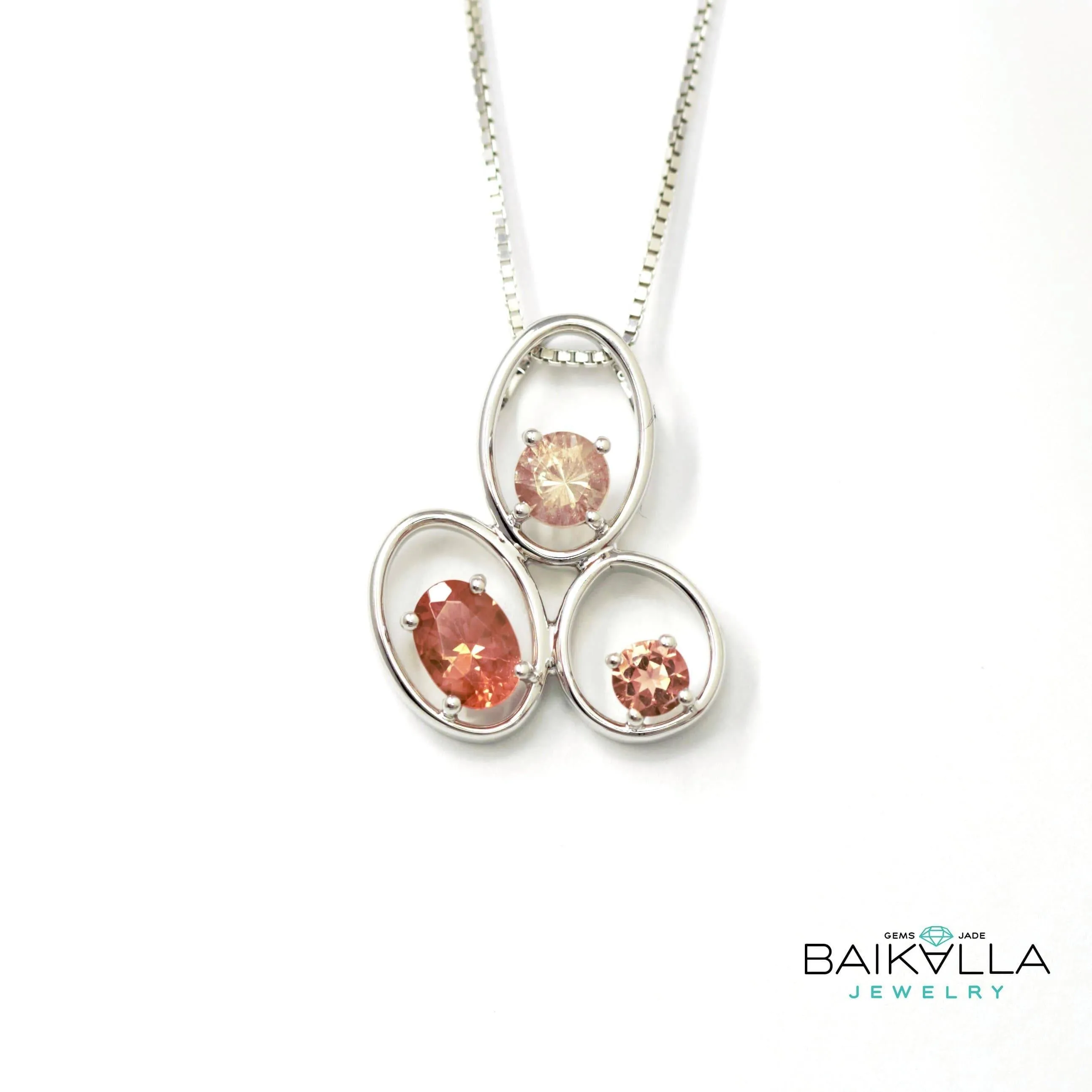 Baikalla™ "Charlotte" 14k Gold 3 Oregon Sunstones Pendant Necklace