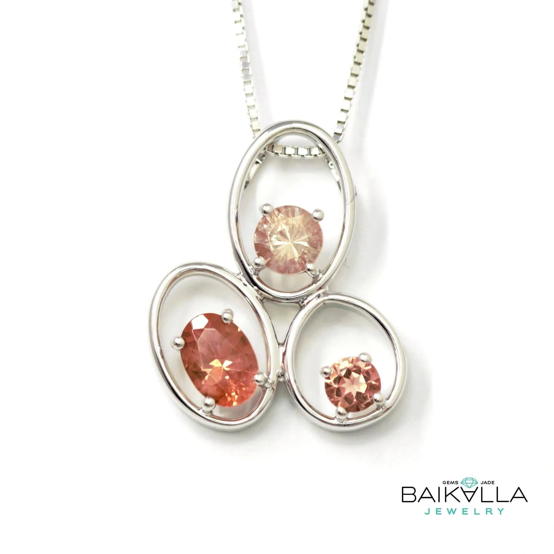 Baikalla™ "Charlotte" 14k Gold 3 Oregon Sunstones Pendant Necklace