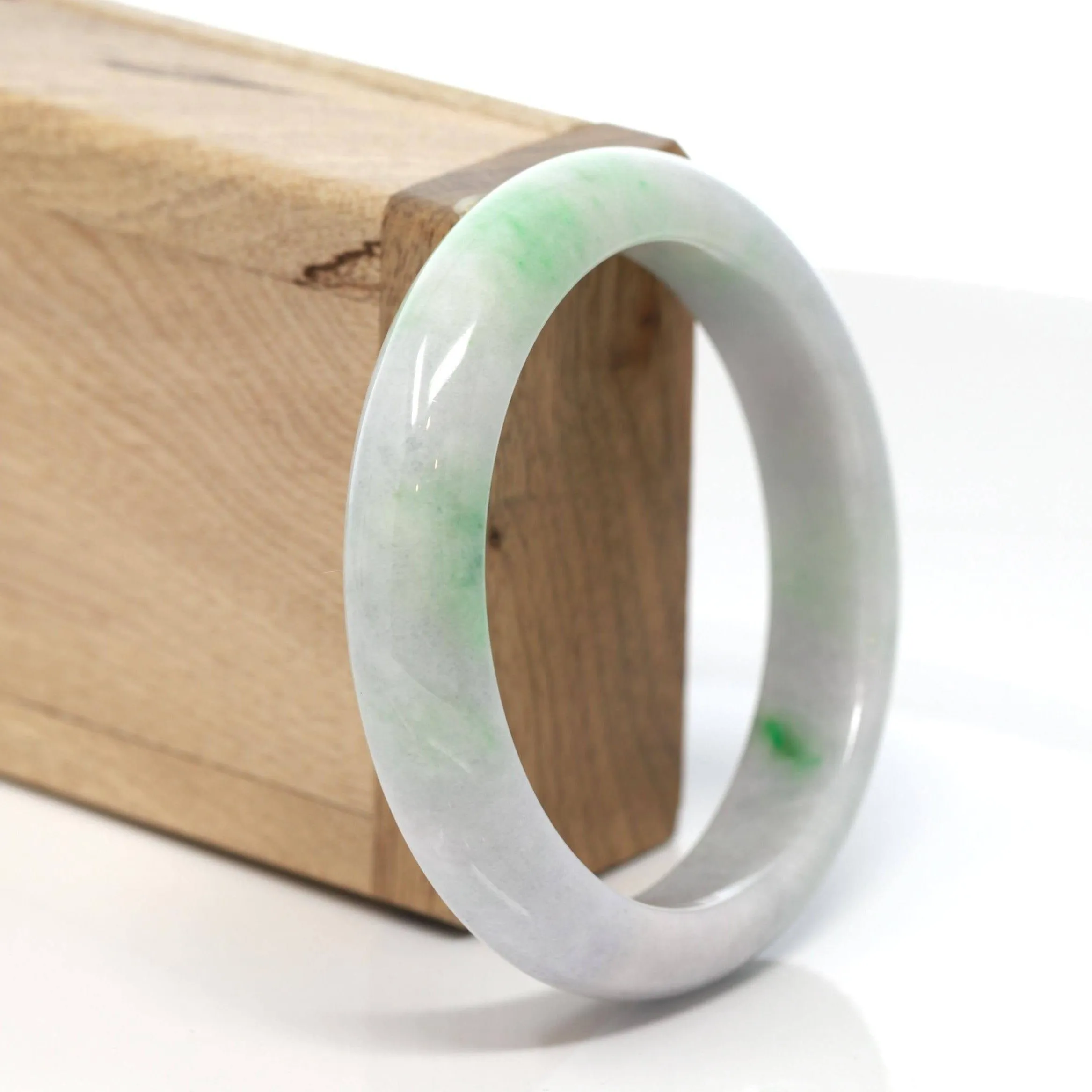 Baikalla™ "Classic Bangle" Genuine Burmese Green Jadeite Jade Bangle Bracelet (58.28 mm) #135
