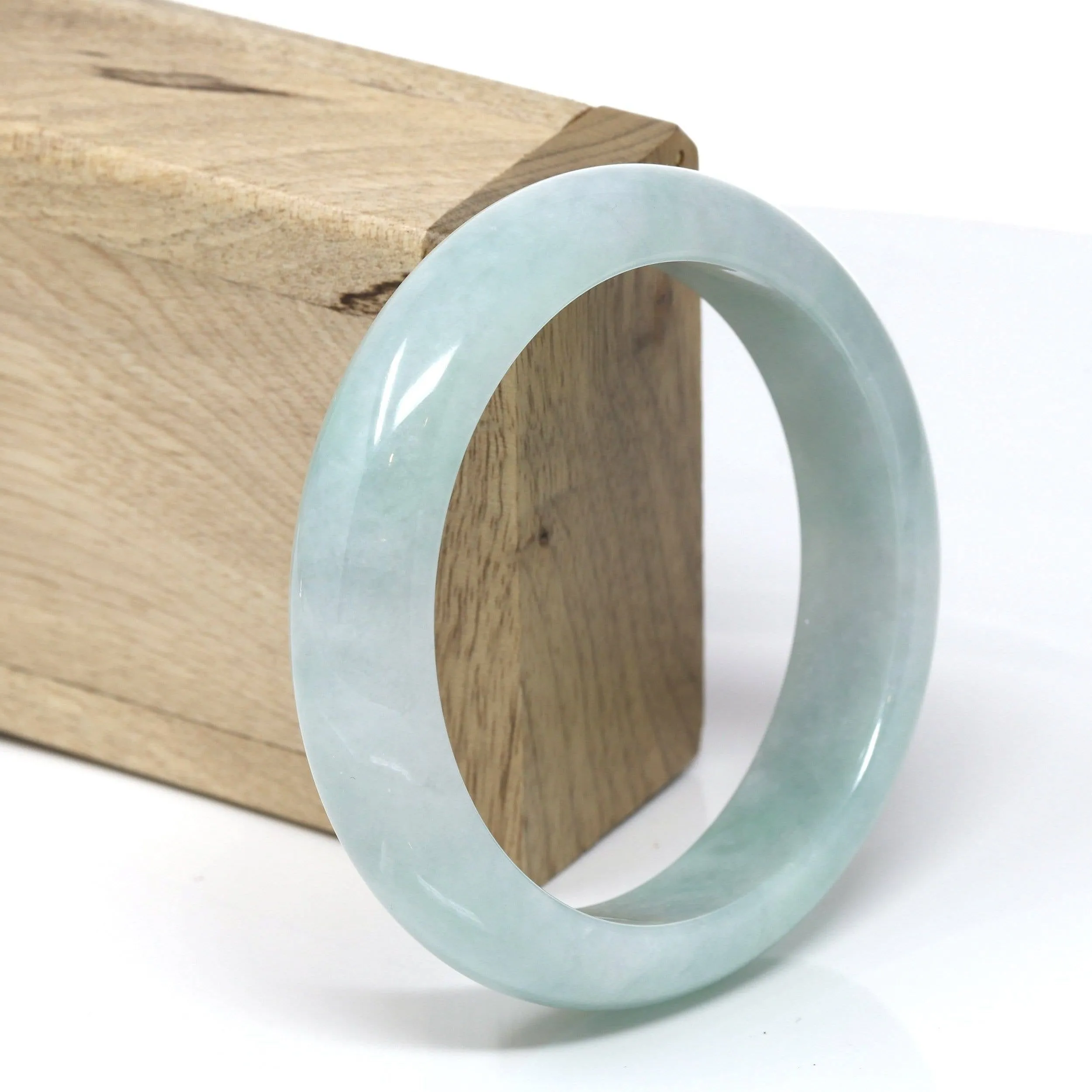 Baikalla™ "Classic Bangle" Genuine Burmese High Quality Jadeite Jade Bangle Bracelet (59.6mm) #542