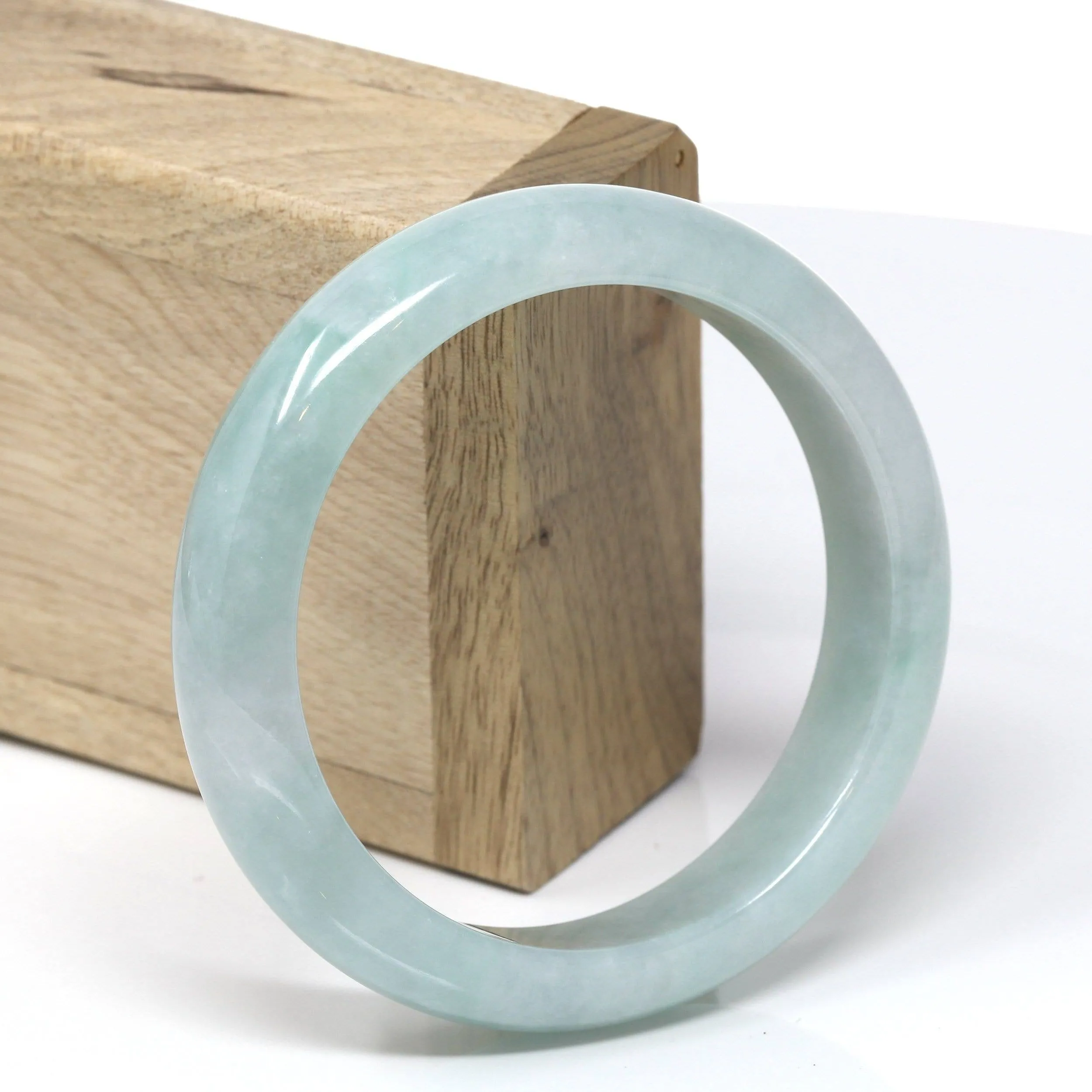Baikalla™ "Classic Bangle" Genuine Burmese High Quality Jadeite Jade Bangle Bracelet (59.6mm) #542