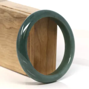 Baikalla "Half Round"  Light Green Jadeite Jade Bangle Bracelet (61 mm) #T449
