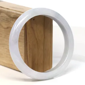 Baikalla "Half Round" Light Lavender Jadeite Jade Bangle Bracelet (62 mm) #T467
