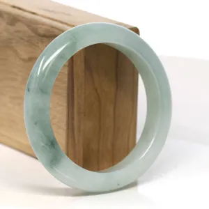 Baikalla "Half Round" Unique Blue Green Jadeite Jade Bangle Bracelet (57.65 mm) #T351