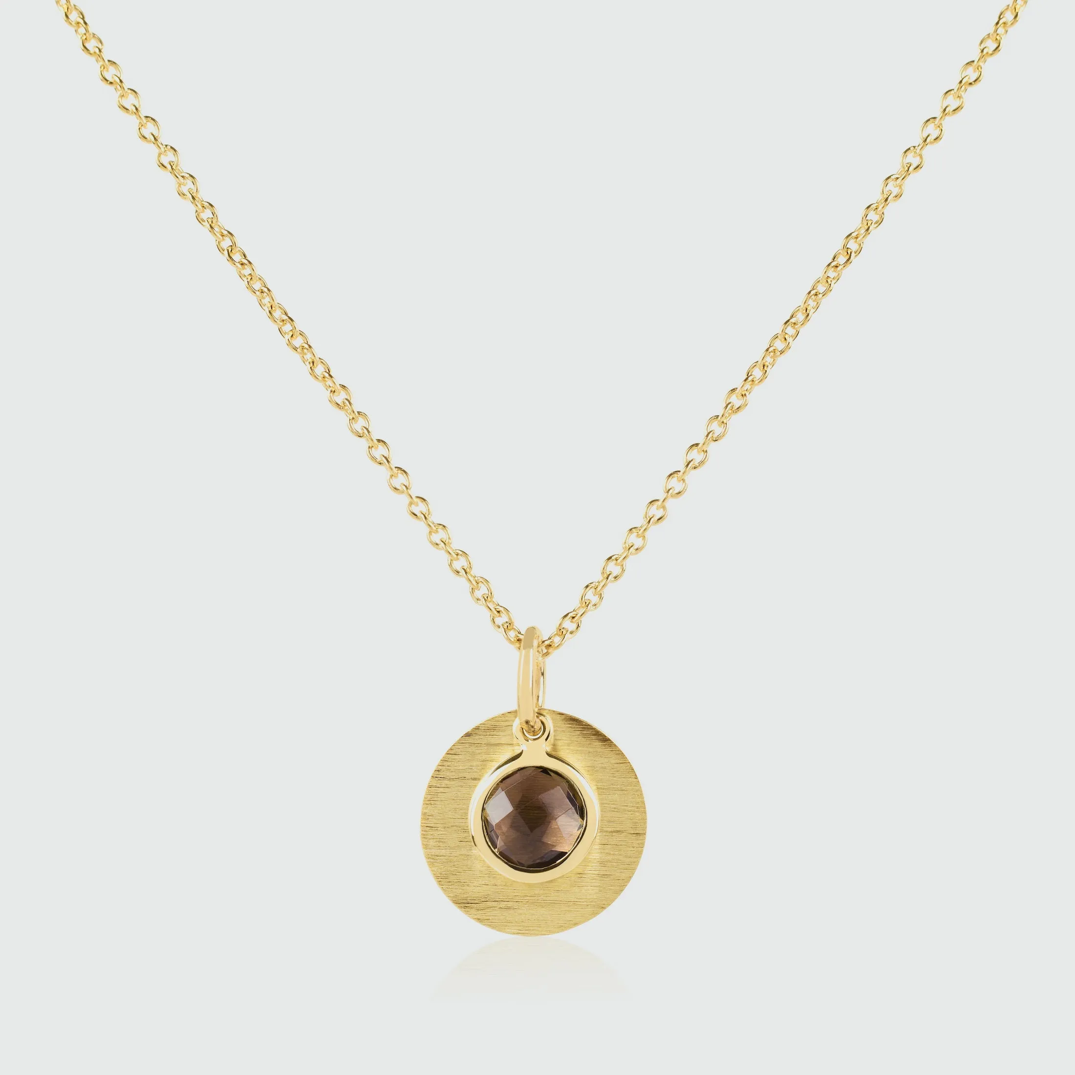 Bali 9ct Gold Smokey Quartz November Birthstone Necklace