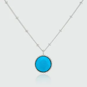 Barcelona Silver December Turquoise Birthstone Necklace