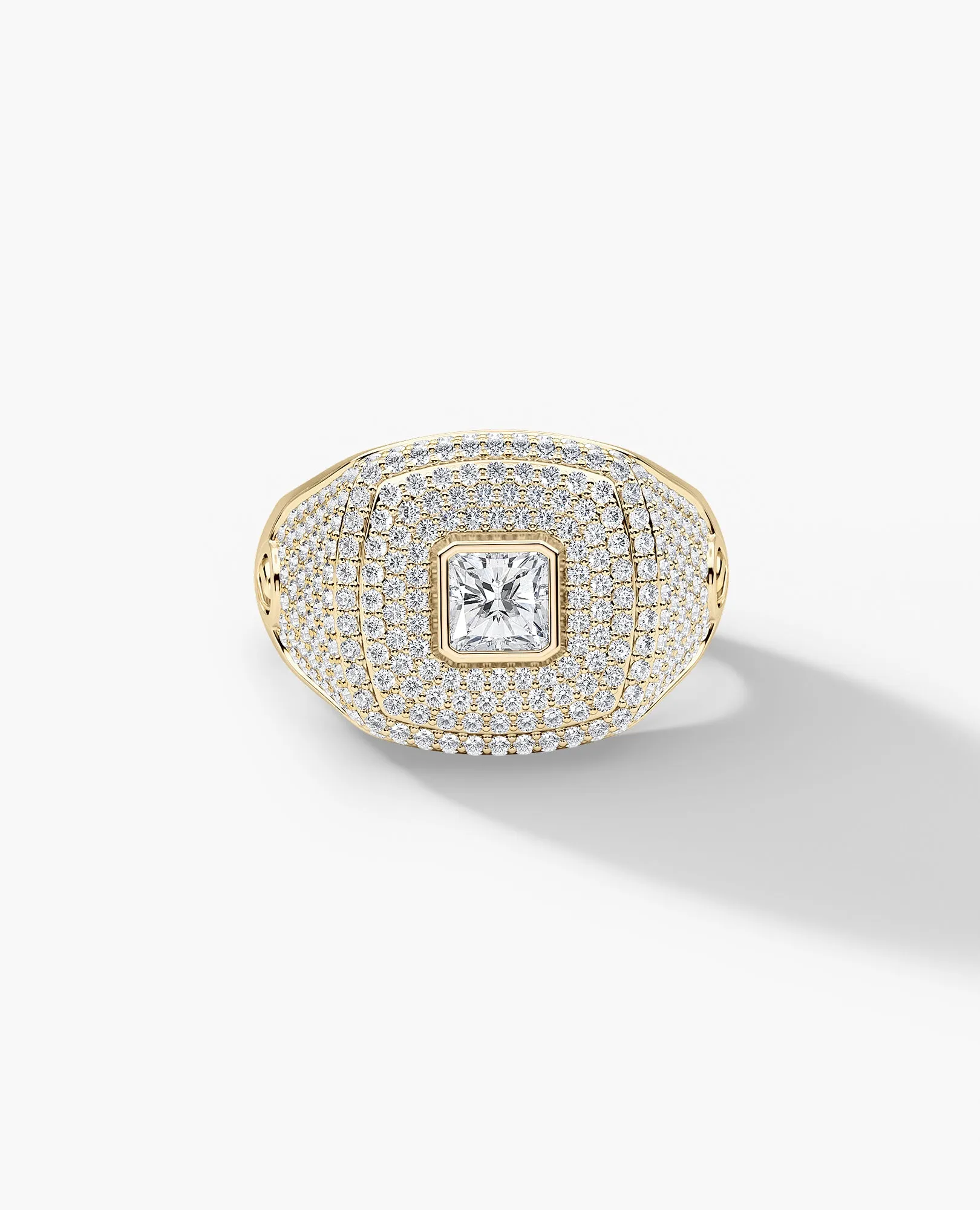 BETZ Gold Signet Ring with 1.80ct Pave Diamonds