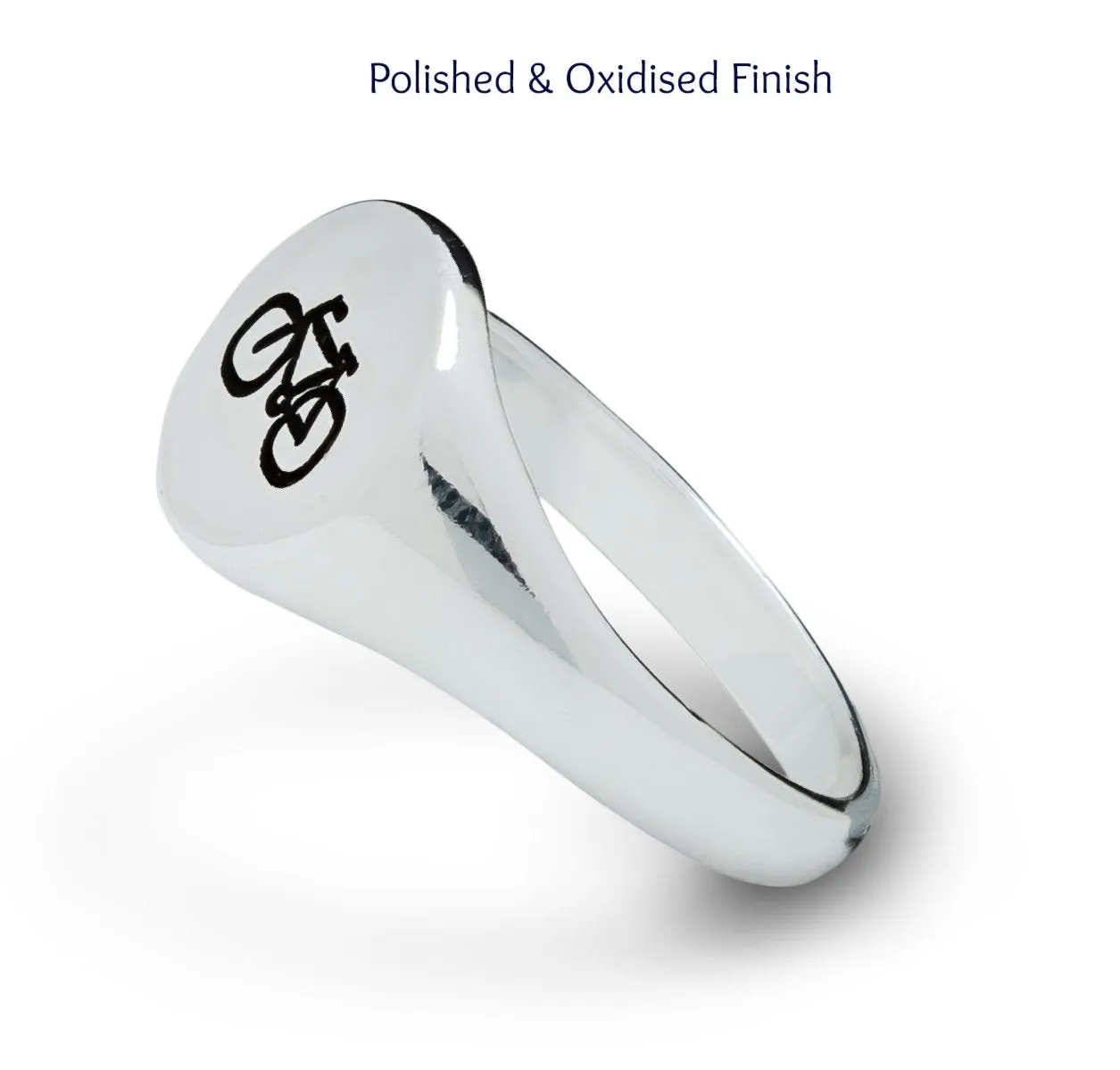 Bicycle Symbol Silver Signet Ring