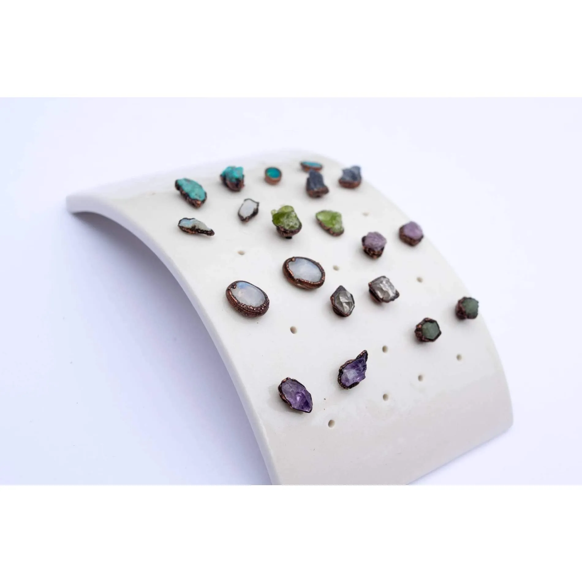 Birthstone Stud Earrings | Raw Birthstone Earrings