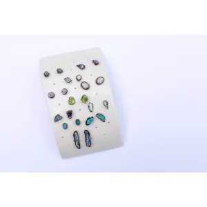 Birthstone Stud Earrings | Raw Birthstone Earrings