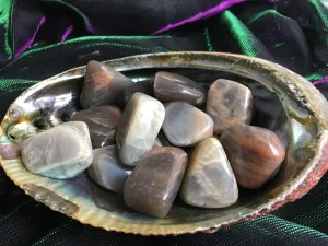 Black Moonstone Tumbled Stones