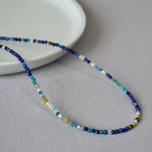Blue Lapis Lazuli Gems Bead Necklace