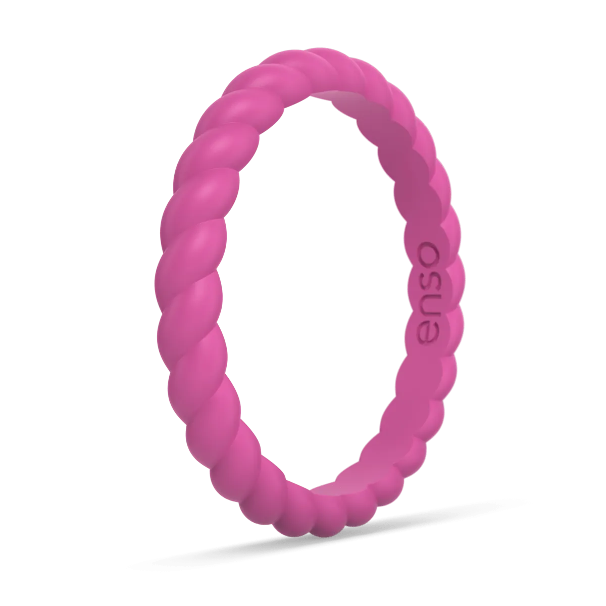 Braided Stackable Silicone Ring - Rose Violet