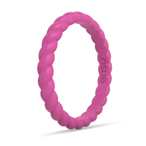 Braided Stackable Silicone Ring - Rose Violet