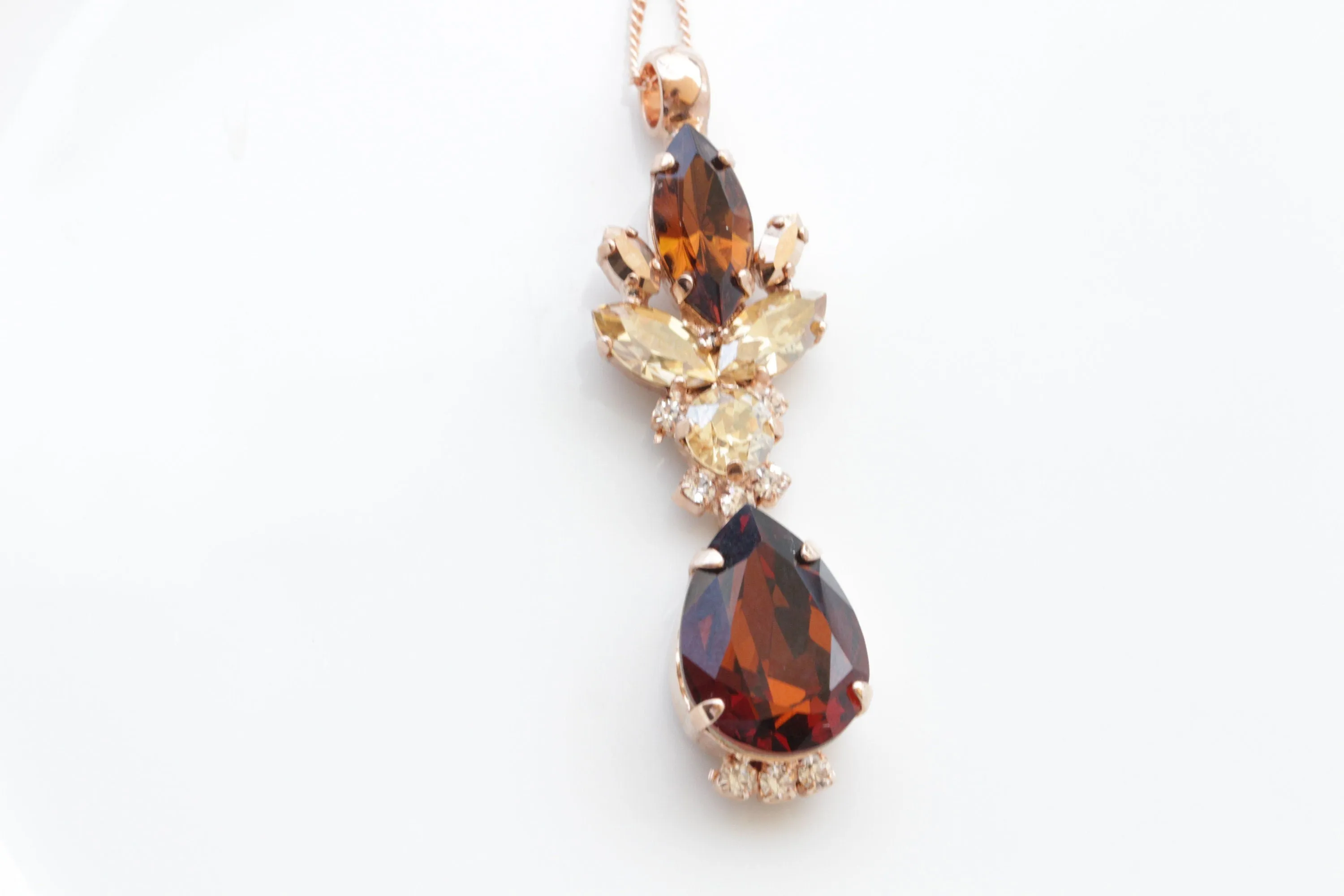 BROWN BRIDAL NECKLACE Earrings Set