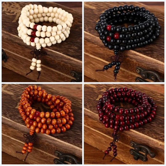 Buddhist Buddha Sandalwood Wood Prayer Bead Mala