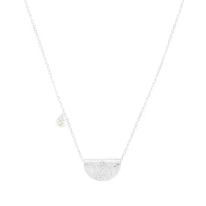 By Charlotte Lotus Birthstone Necklace (August), Silver