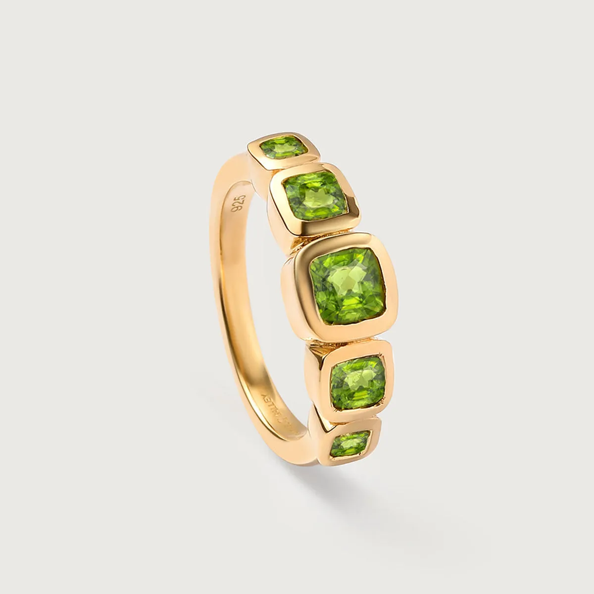 Candy Peridot Stone Ring   Gold Secret Heart Necklace