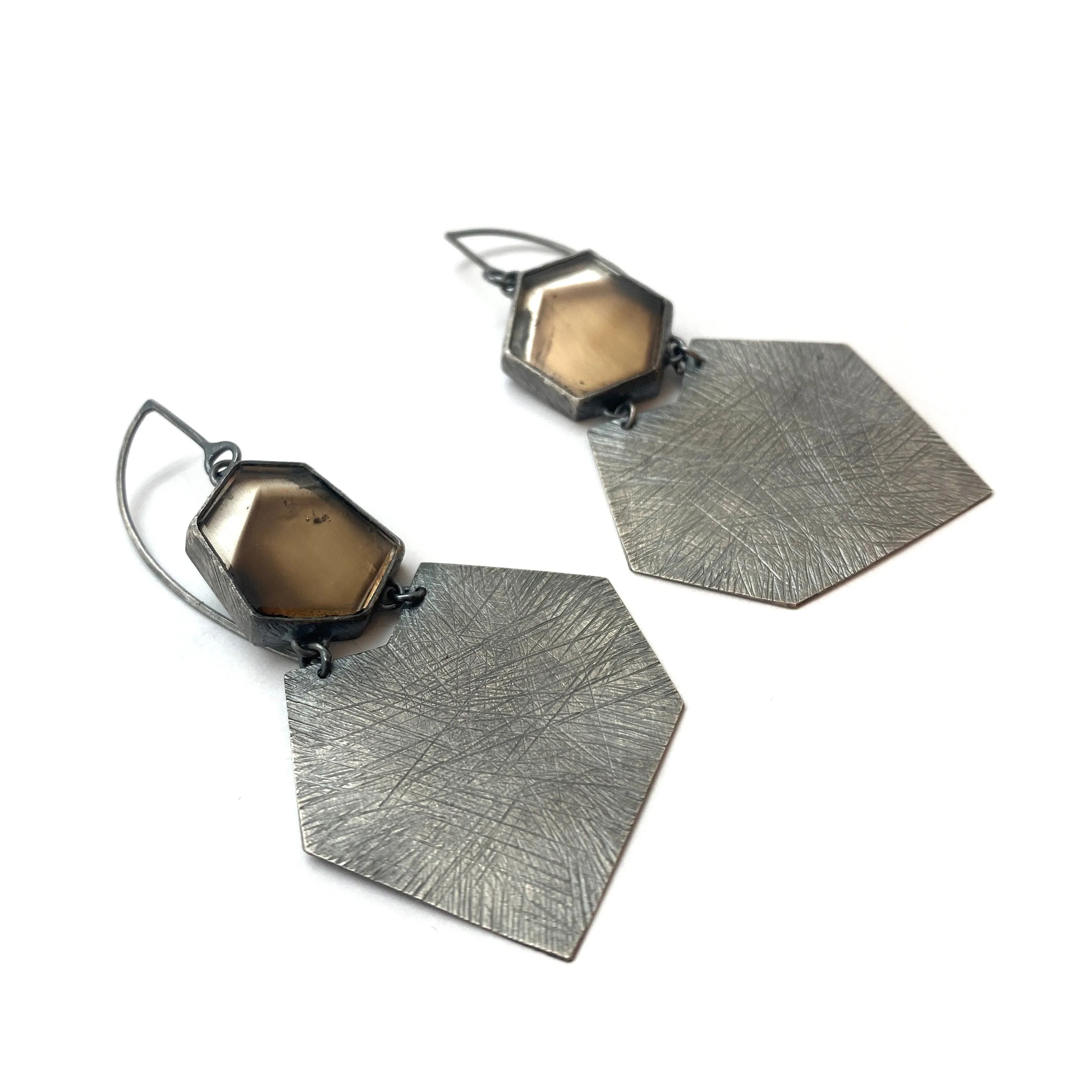 Carved Smokey Quartz Earrings