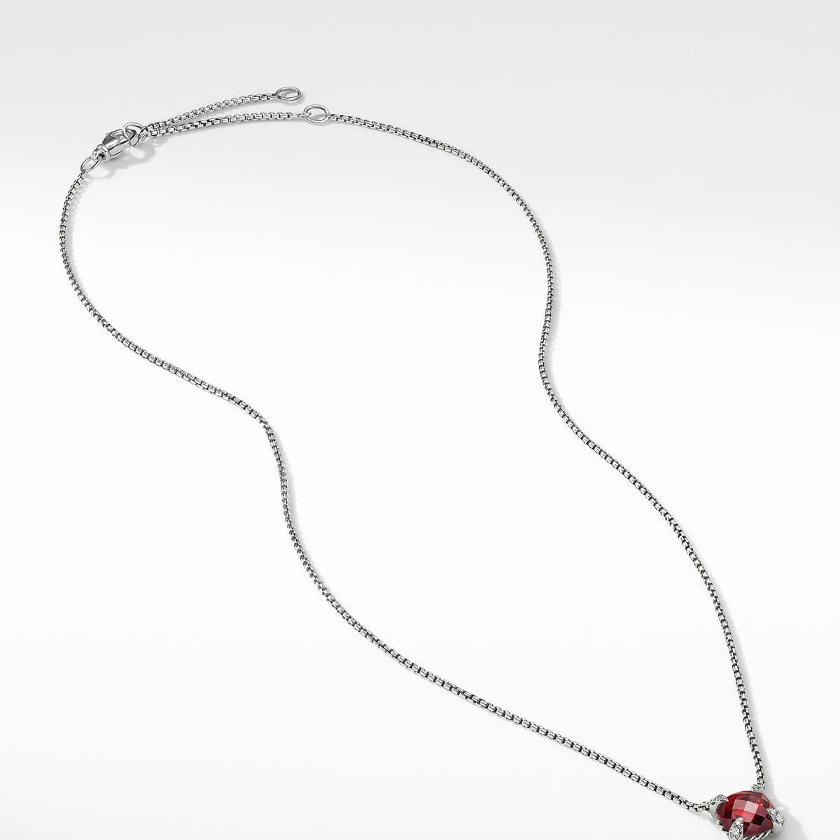 Chatelaine Pendant Necklace with Rhodalite Garnet and Diamonds