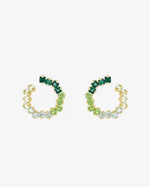 Cierra Green Ombre Midi Sideways Hoops