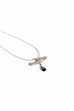 Comet Necklace with Garnet