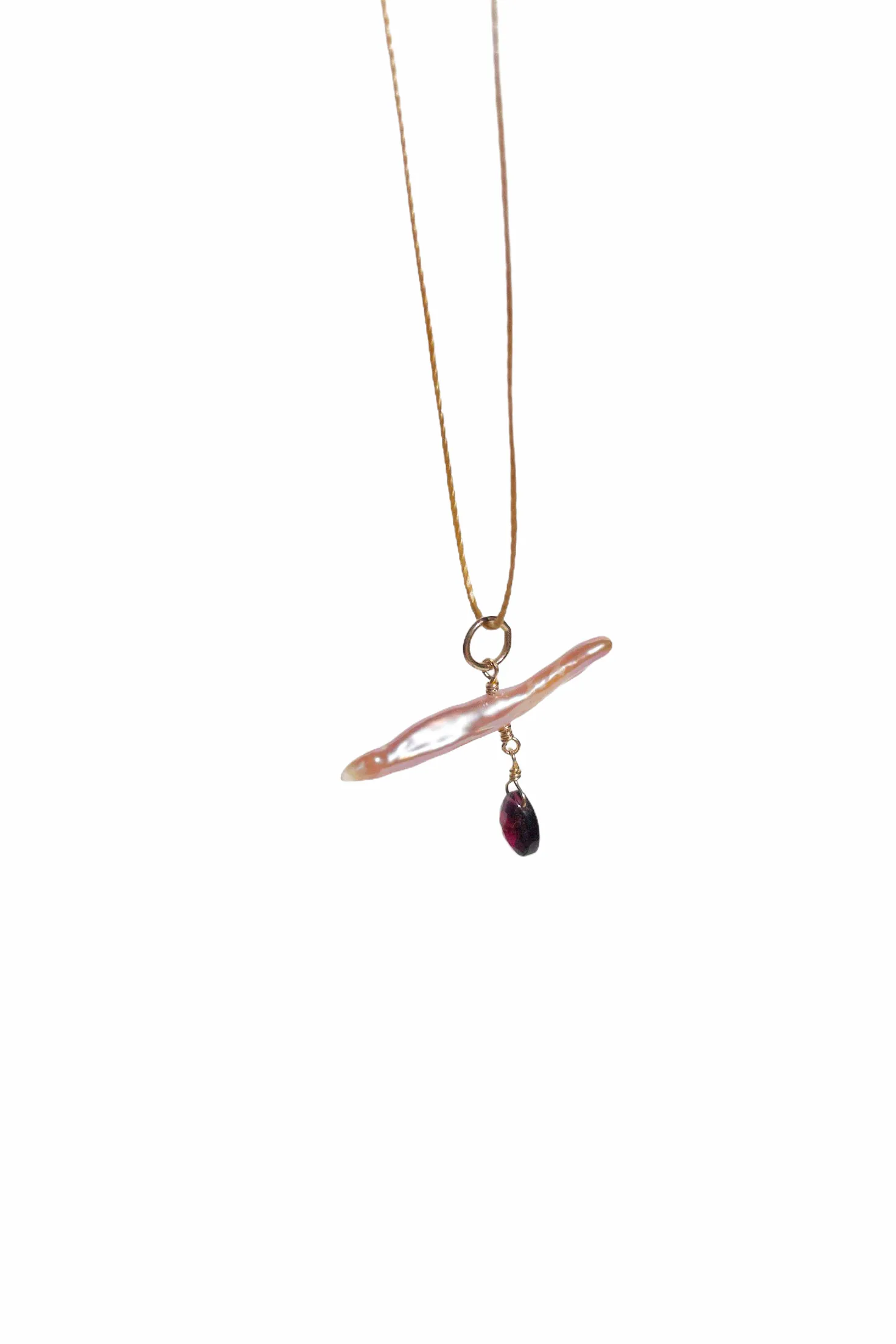 Comet Necklace with Garnet